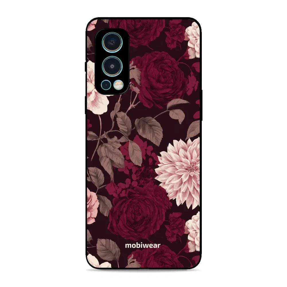 Handyhülle für OnePlus Nord 2 5G, Mobiwear Glossy Case, Wein und Dahlien