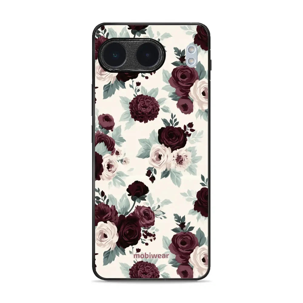 Handyhülle für OnePlus Nord 4, Mobiwear Glossy Case, Rosen mit Salbei auf Creme