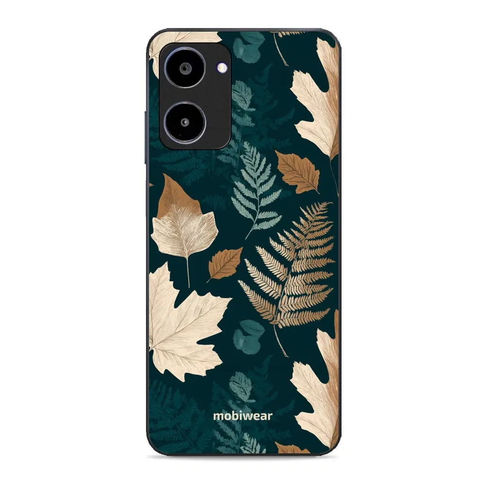 Handyhülle für realme 10 4G, Mobiwear Glossy Case, Herbarium aus Blättern und Farnen