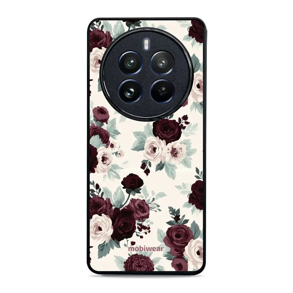 Handyhülle für realme 12 Pro, Mobiwear Glossy Case, Rosen mit Salbei auf Creme