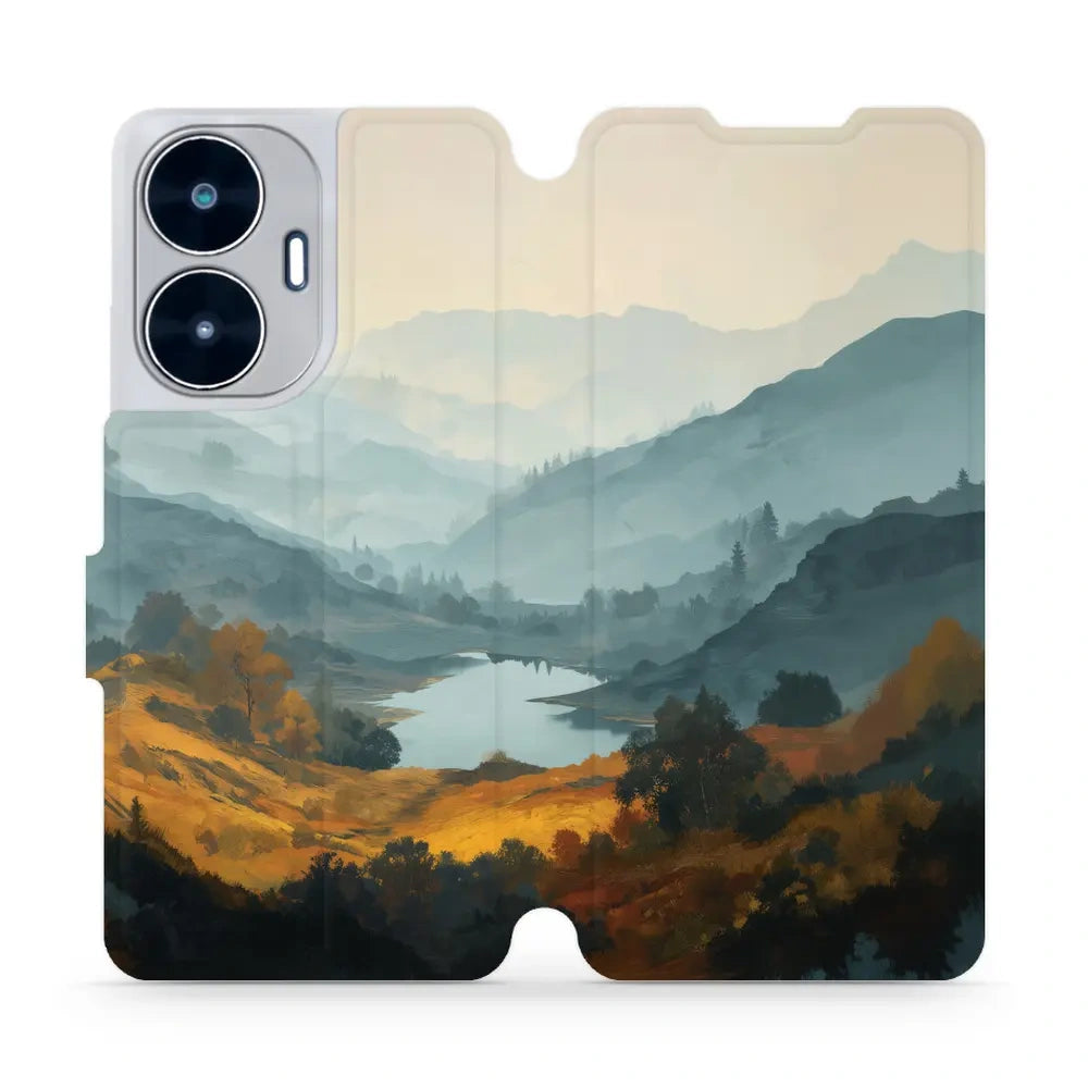 Handyhülle mit klappe für realme C55, Mobiwear Book, See im Tal