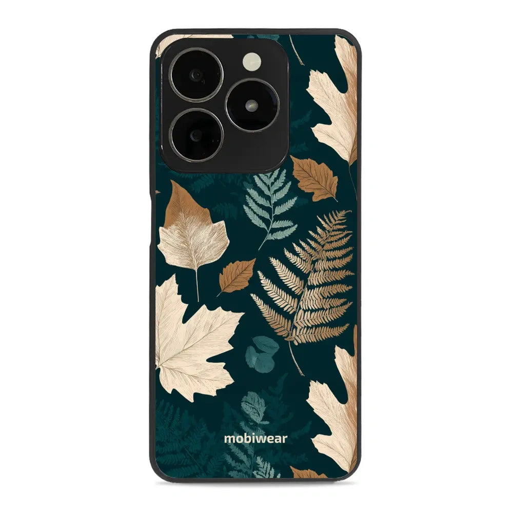 Handyhülle für realme C63, Mobiwear Glossy Case, Herbarium aus Blättern und Farnen