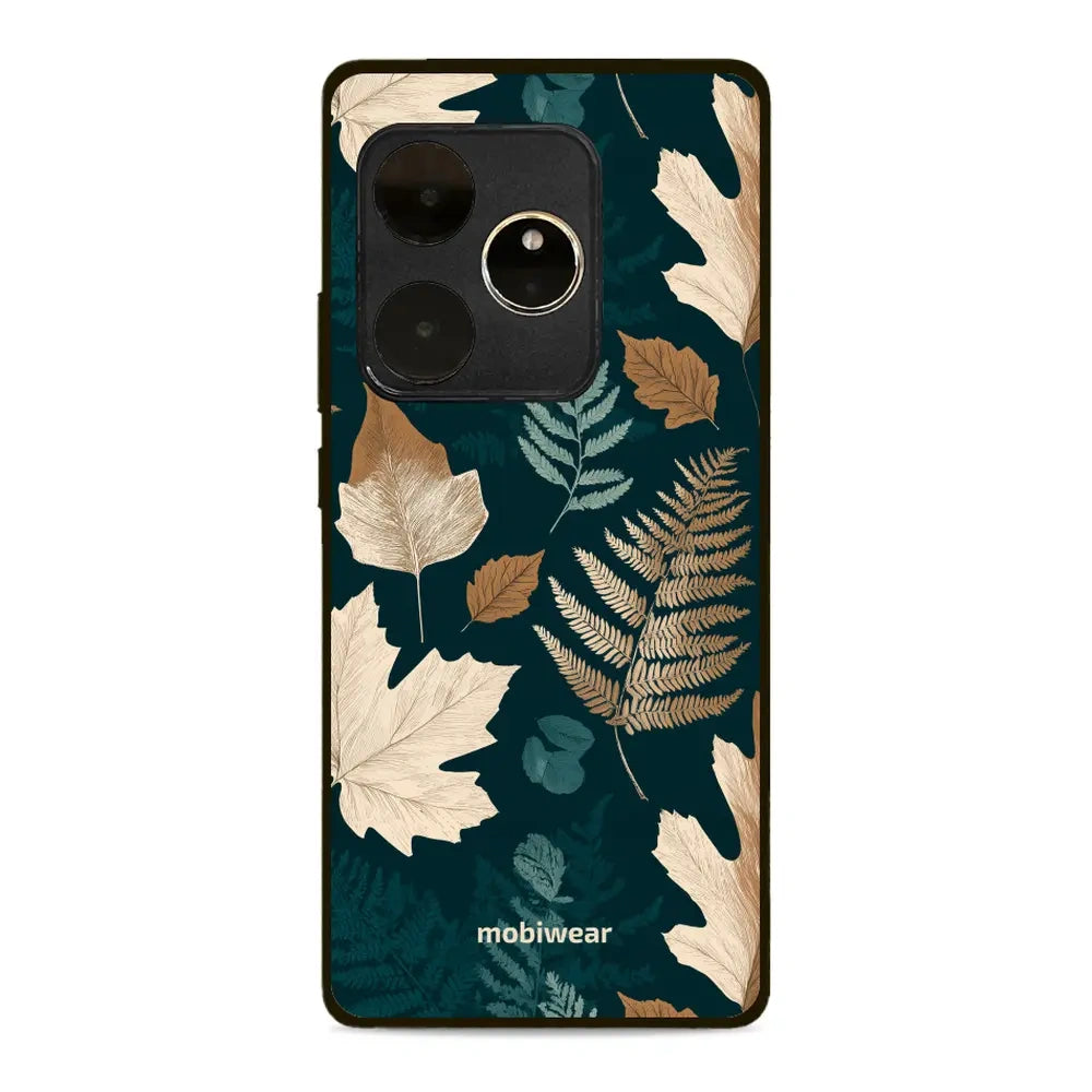 Handyhülle für realme GT 6, Mobiwear Glossy Case, Herbarium aus Blättern und Farnen