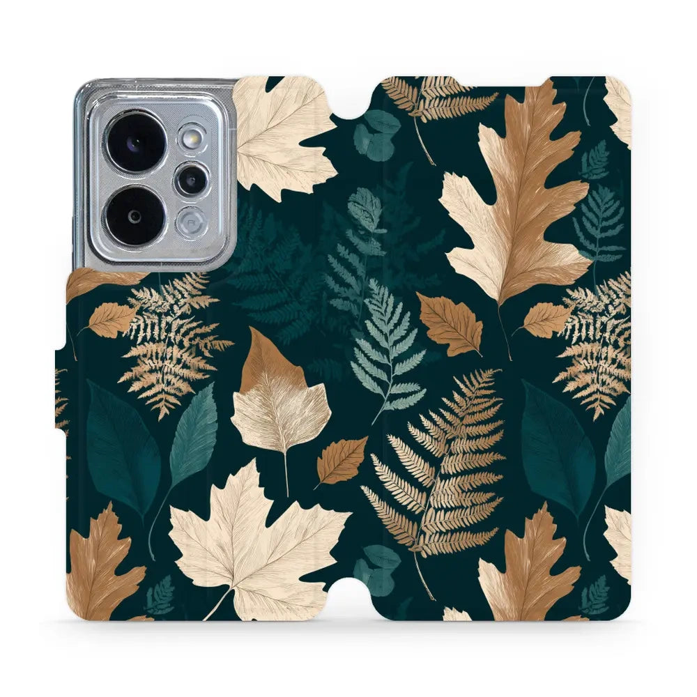 Handyhülle mit klappe für , Mobiwear Book, Herbarium aus Blättern und Farnen