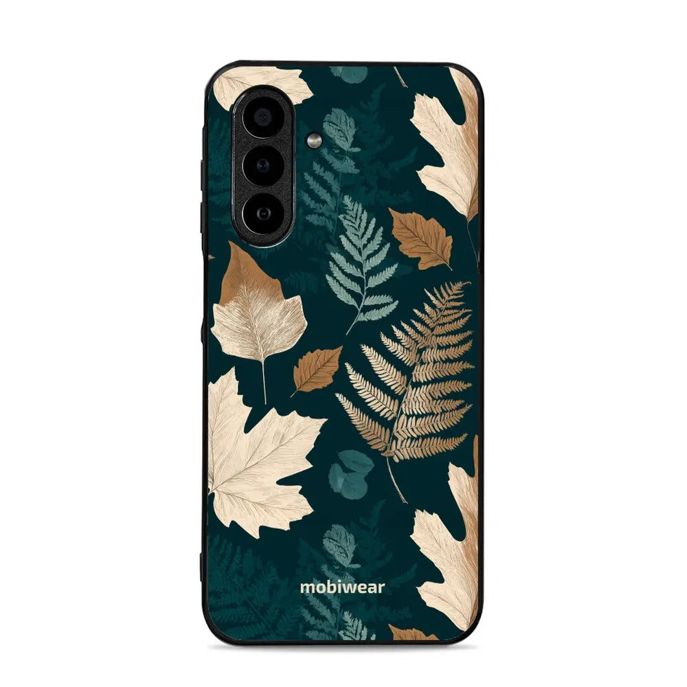 Handyhülle für Galaxy A17 5G, Mobiwear Glossy Case, Herbarium aus Blättern und Farnen