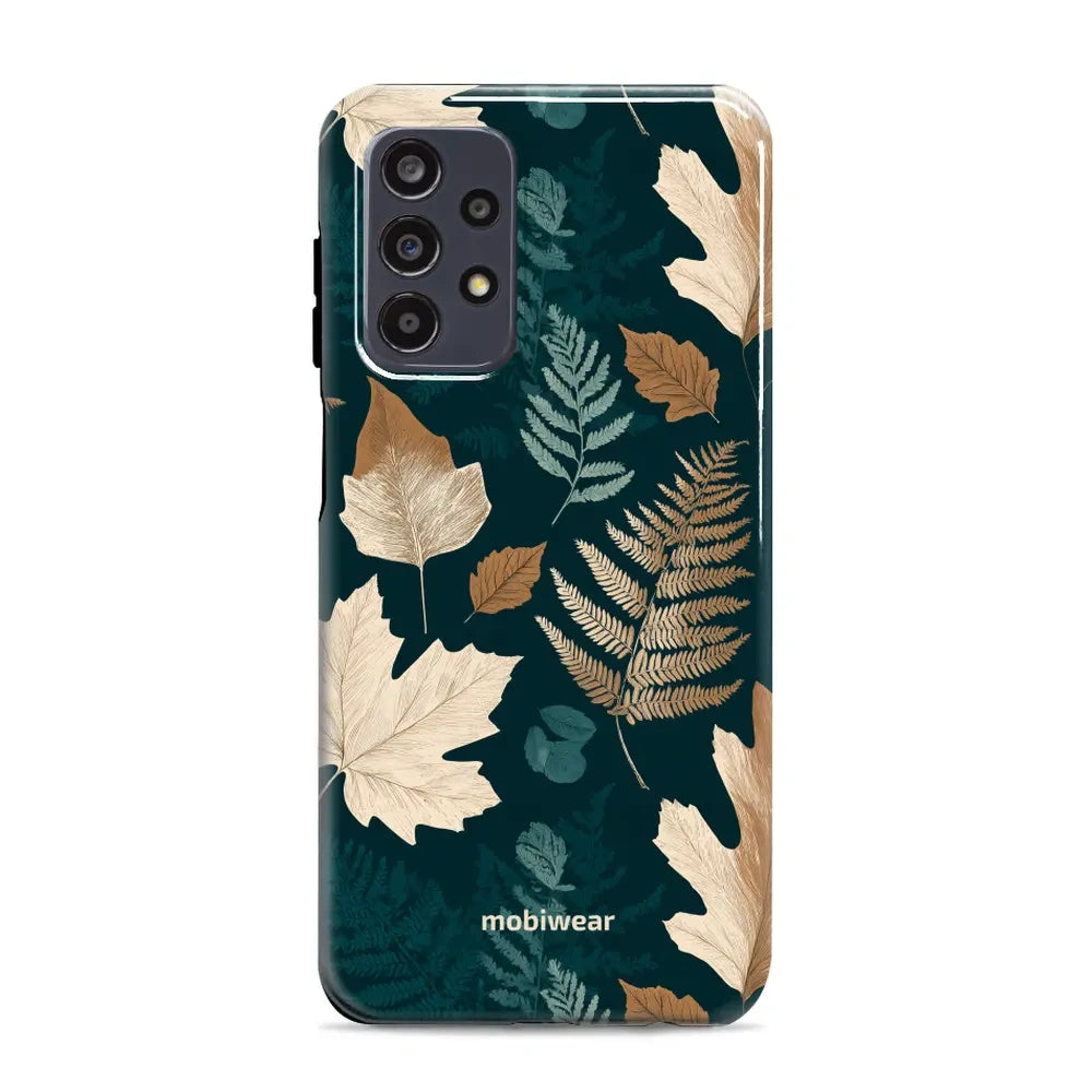 Handyhülle für Galaxy A23 5G / 4G, Mobiwear Elite Pro, Herbarium aus Blättern und Farnen