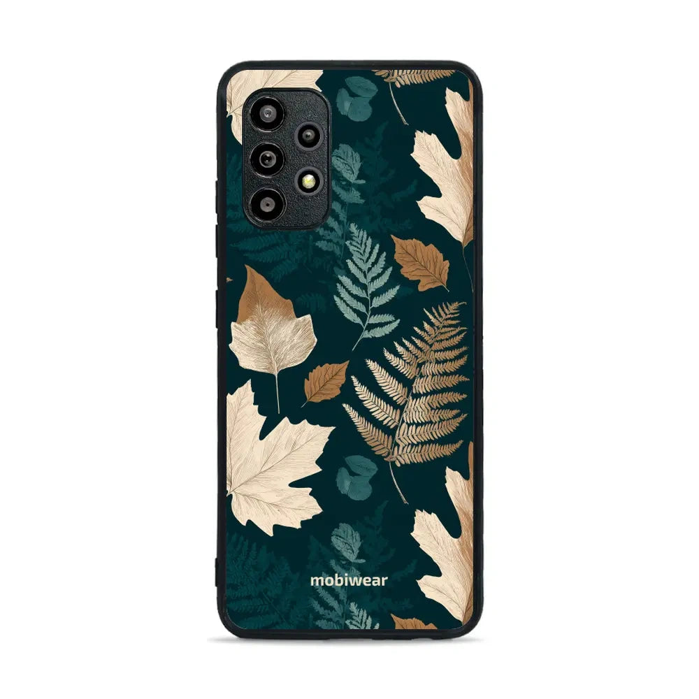 Handyhülle für Galaxy A32 4G, Mobiwear Glossy Case, Herbarium aus Blättern und Farnen