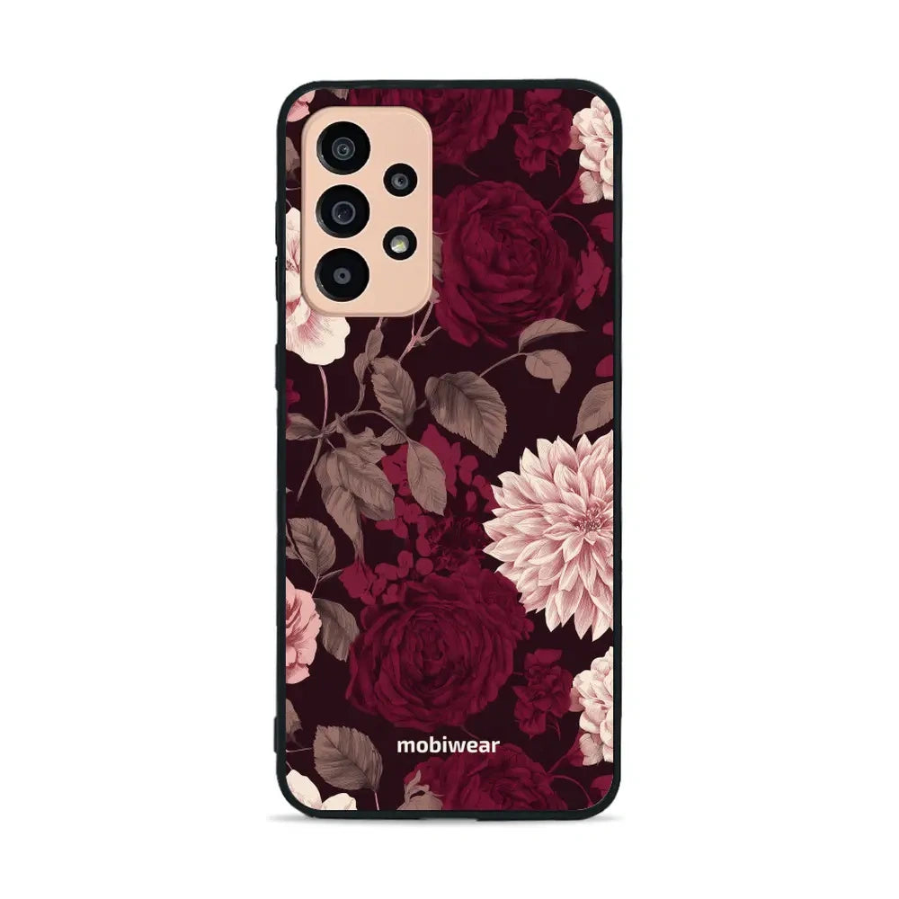Handyhülle für Galaxy A33 5G, Mobiwear Glossy Case, Wein und Dahlien