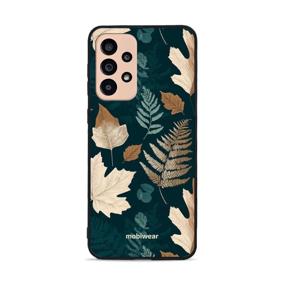 Handyhülle für Galaxy A33 5G, Mobiwear Glossy Case, Herbarium aus Blättern und Farnen