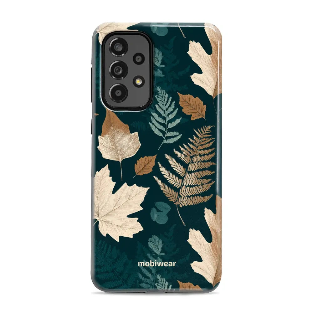 Handyhülle für Galaxy A33 5G, Mobiwear Elite Pro, Herbarium aus Blättern und Farnen