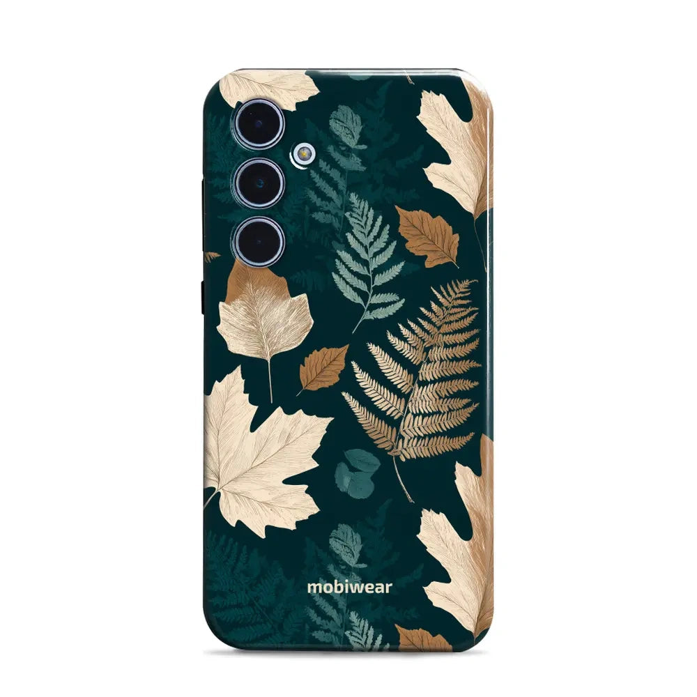 Handyhülle für Galaxy A35 5G, Mobiwear Elite Pro, Herbarium aus Blättern und Farnen