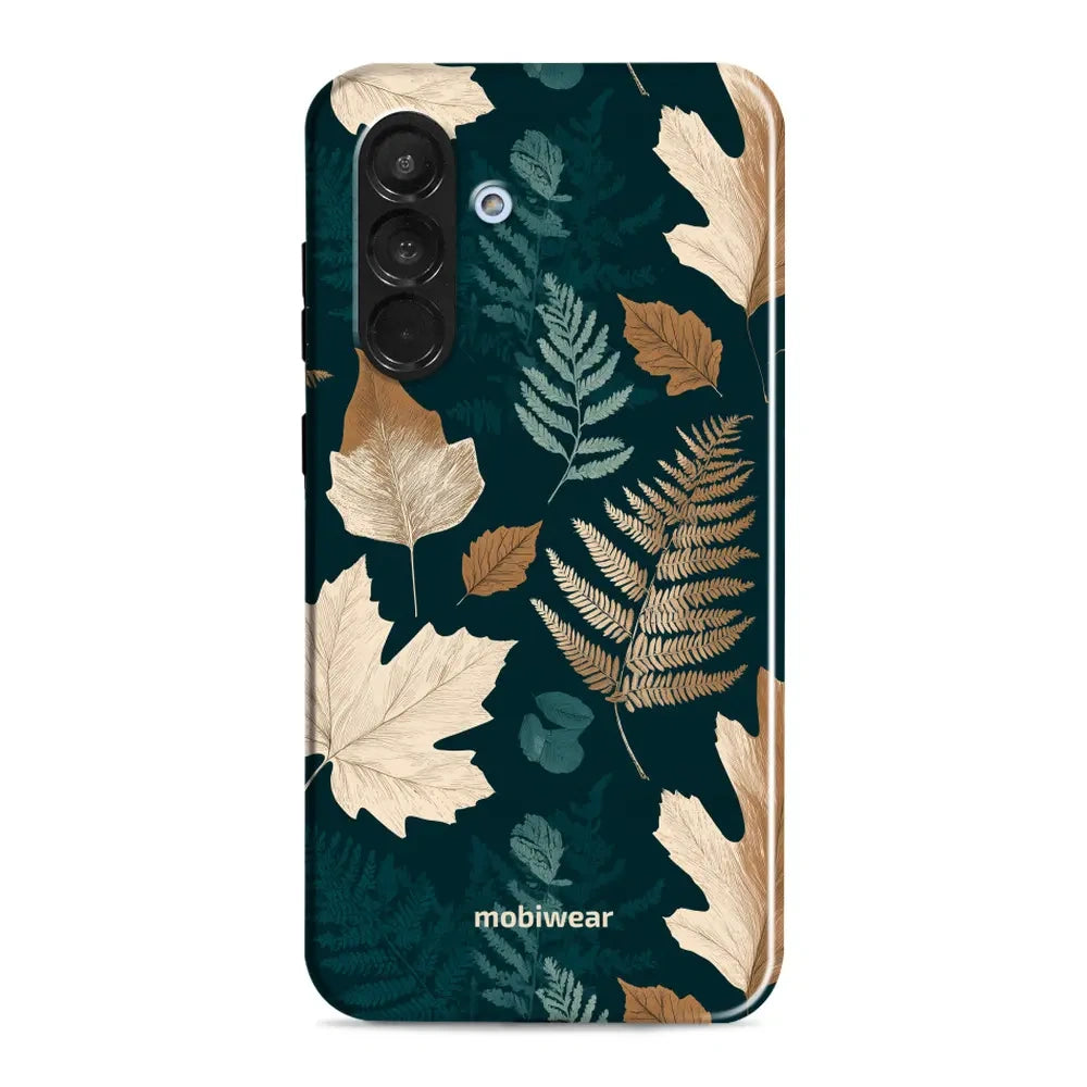 Handyhülle für Galaxy A36 5G, Mobiwear Elite Pro, Herbarium aus Blättern und Farnen