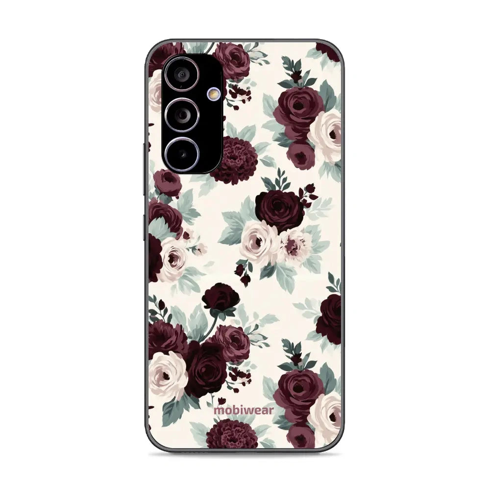 Handyhülle für Galaxy A54 5G, Mobiwear Glossy Case, Rosen mit Salbei auf Creme