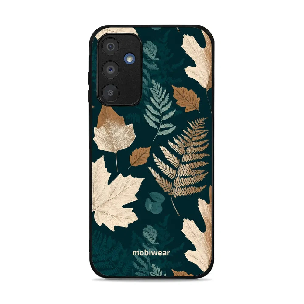 Handyhülle für Galaxy M15 5G, Mobiwear Glossy Case, Herbarium aus Blättern und Farnen
