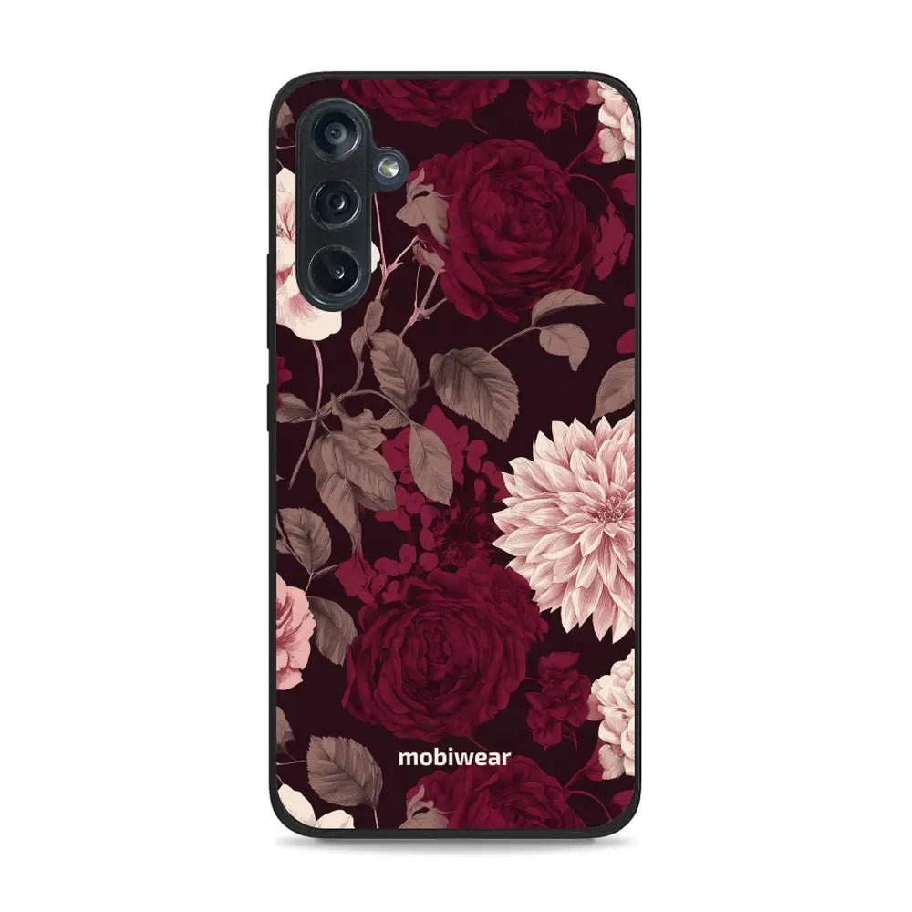 Handyhülle für Galaxy M34 5G, Mobiwear Glossy Case, Wein und Dahlien