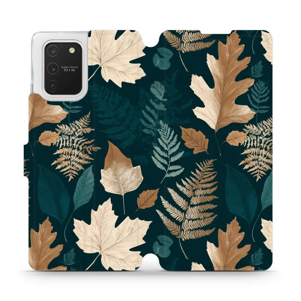 Handyhülle mit klappe für Galaxy S10 Lite, Mobiwear Book, Herbarium aus Blättern und Farnen