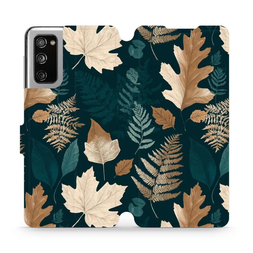 Handyhülle mit klappe für Galaxy S20 FE 5G / 4G, Mobiwear Book, Herbarium aus Blättern und Farnen