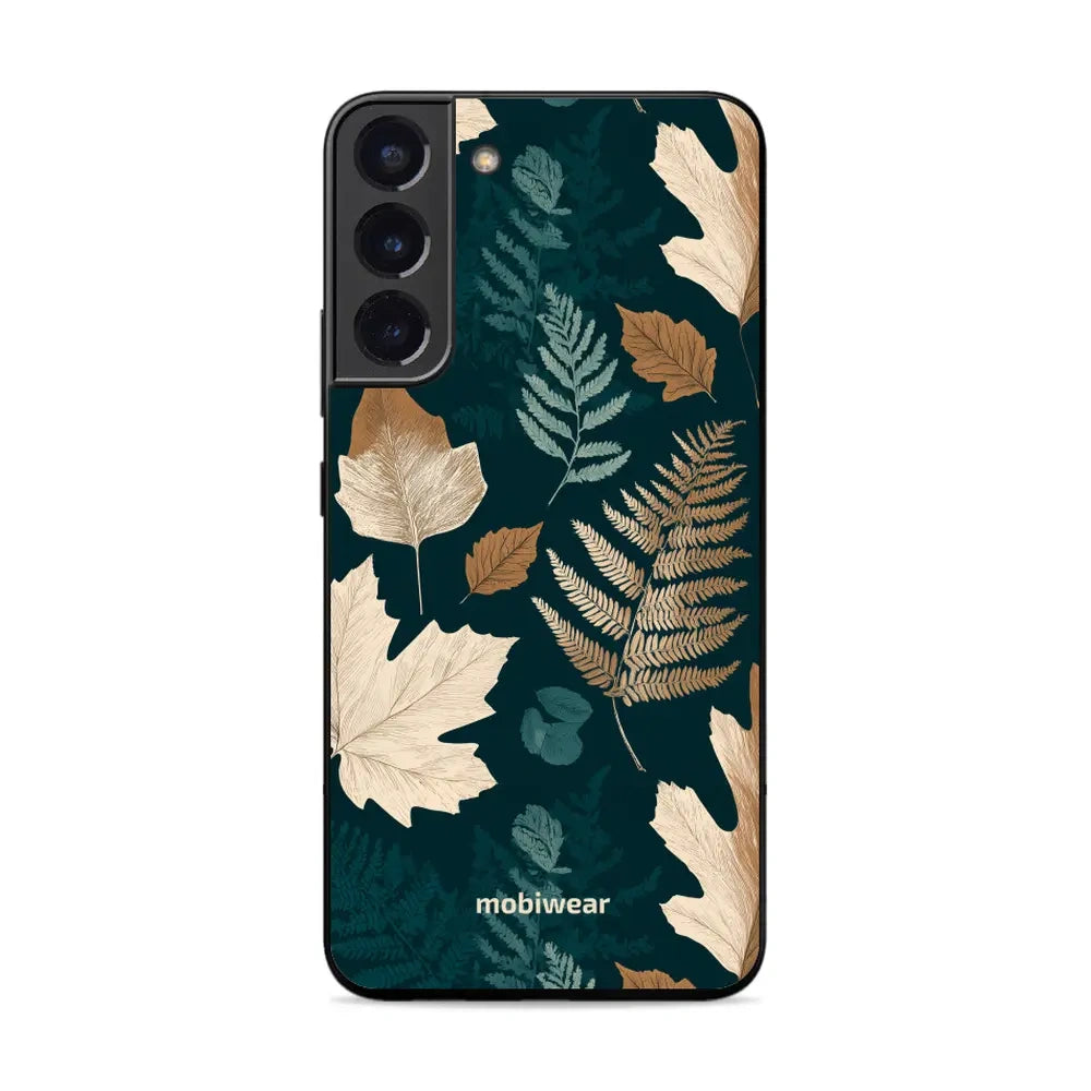 Handyhülle für Galaxy S22 Plus 5G, Mobiwear Glossy Case, Herbarium aus Blättern und Farnen