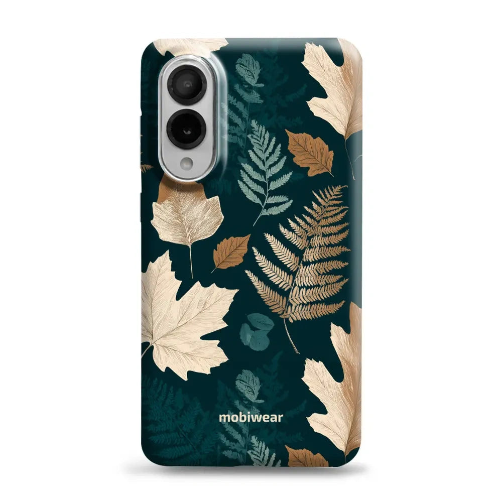 Handyhülle für Galaxy S25 Edge, Mobiwear Elite Pro, Herbarium aus Blättern und Farnen