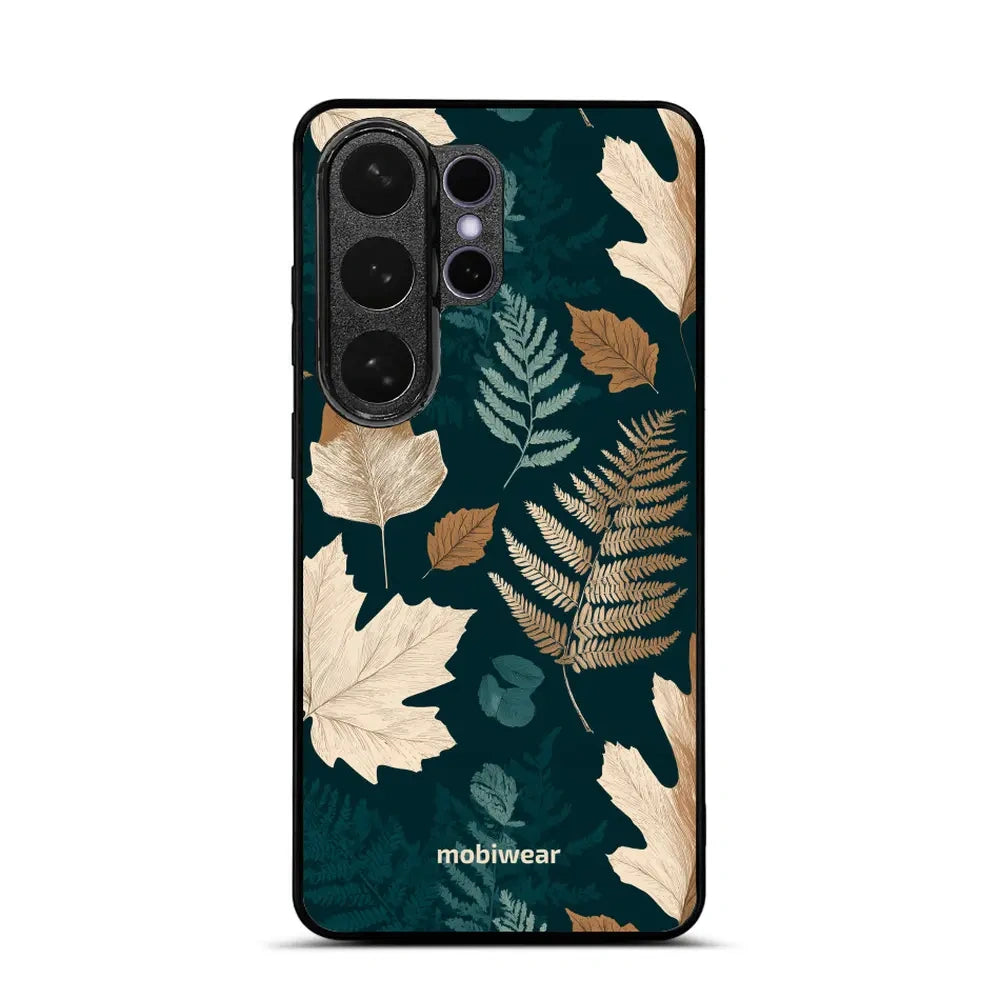 Handyhülle für Galaxy S26 Ultra, Mobiwear Glossy Case, Herbarium aus Blättern und Farnen