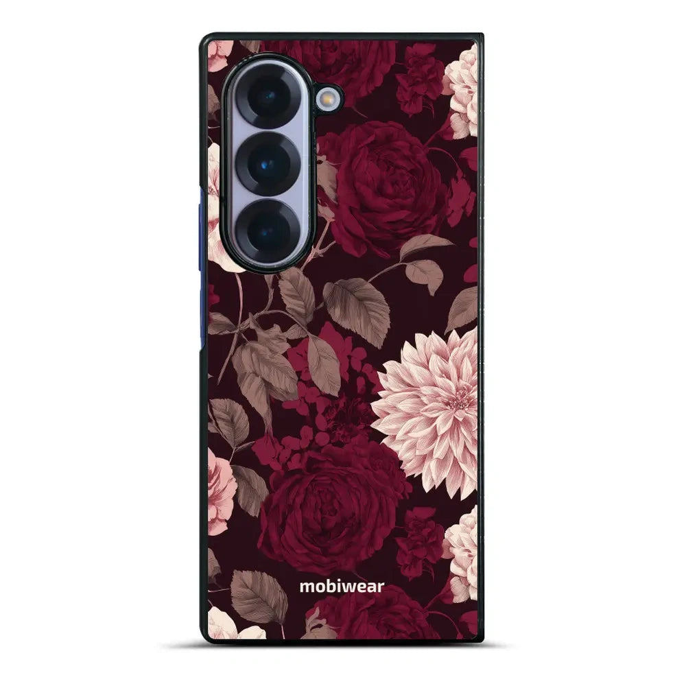 Handyhülle für Galaxy Z Fold6, Mobiwear Glossy Case, Wein und Dahlien