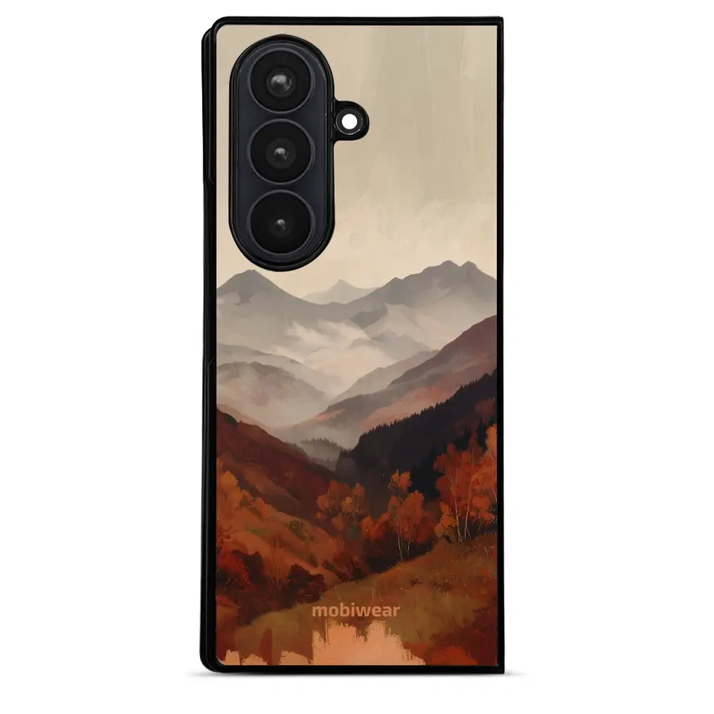 Handyhülle für Galaxy Z Fold8 Ultra, Mobiwear Glossy Case, Nebliges Tal in den Bergen