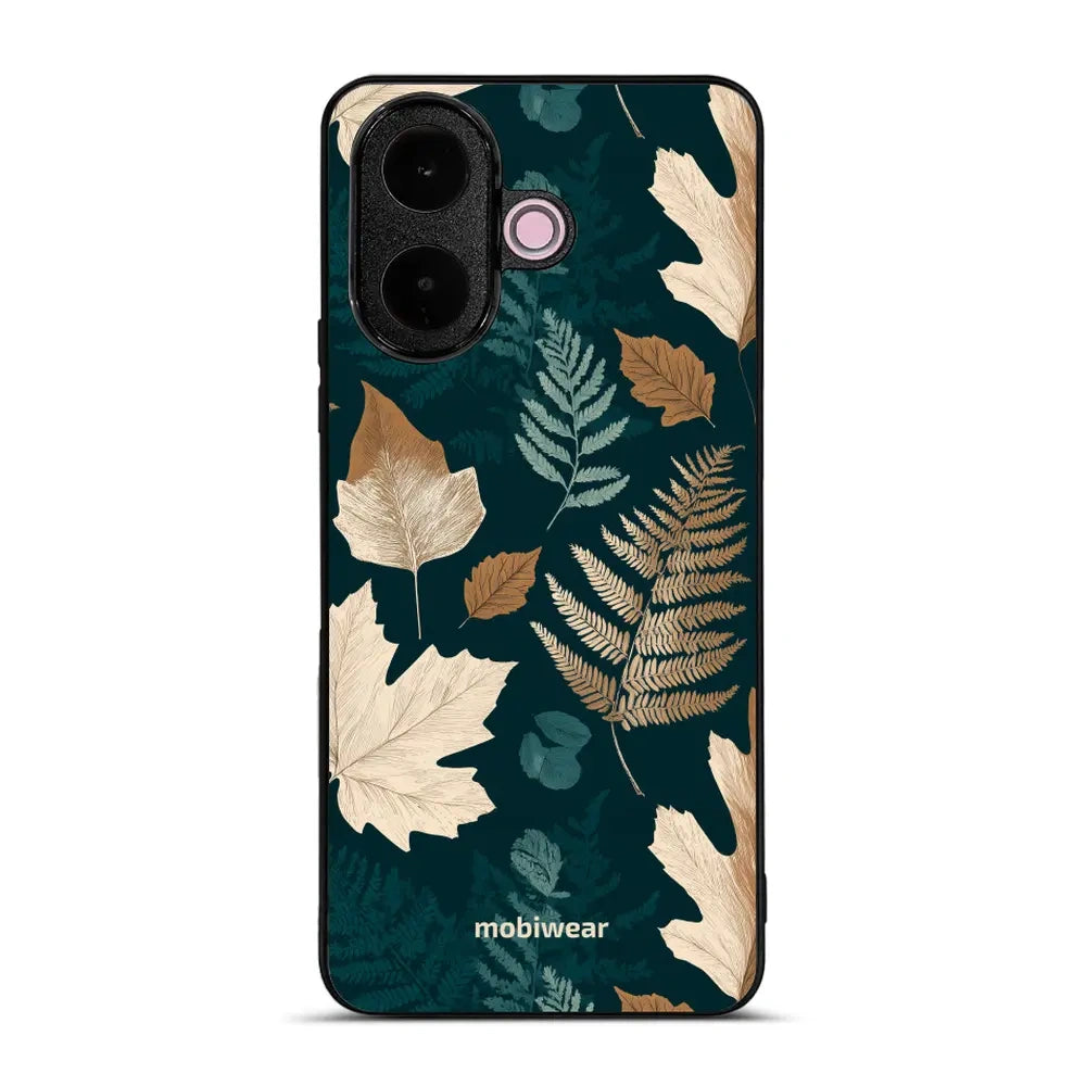 Handyhülle für vivo V60 Lite 5G, Mobiwear Glossy Case, Herbarium aus Blättern und Farnen