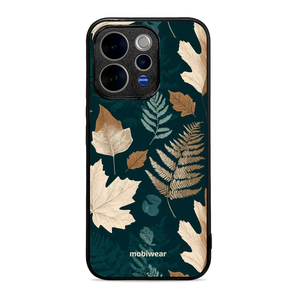 Handyhülle für vivo V70 5G, Mobiwear Glossy Case, Herbarium aus Blättern und Farnen