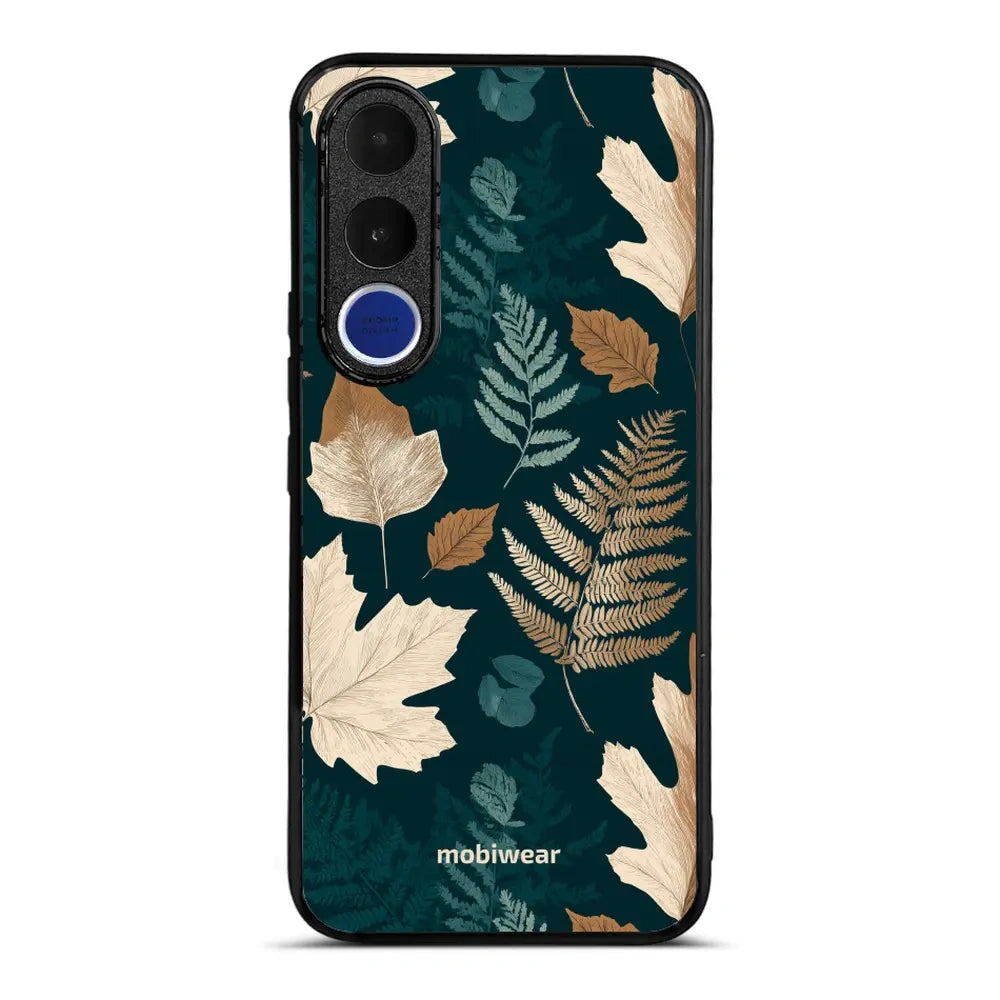 Handyhülle für vivo V70 FE 5G, Mobiwear Glossy Case, Herbarium aus Blättern und Farnen