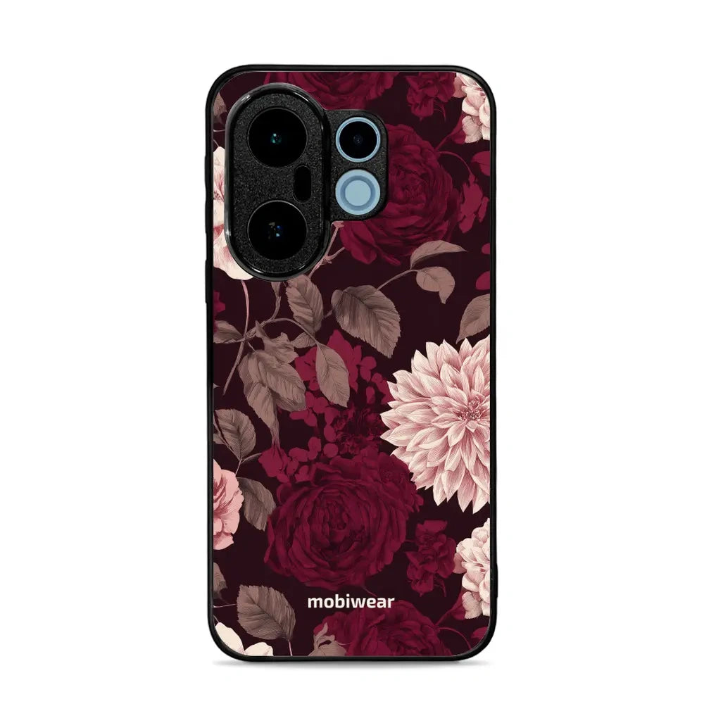 Handyhülle für vivo X200 FE, Mobiwear Glossy Case, Wein und Dahlien