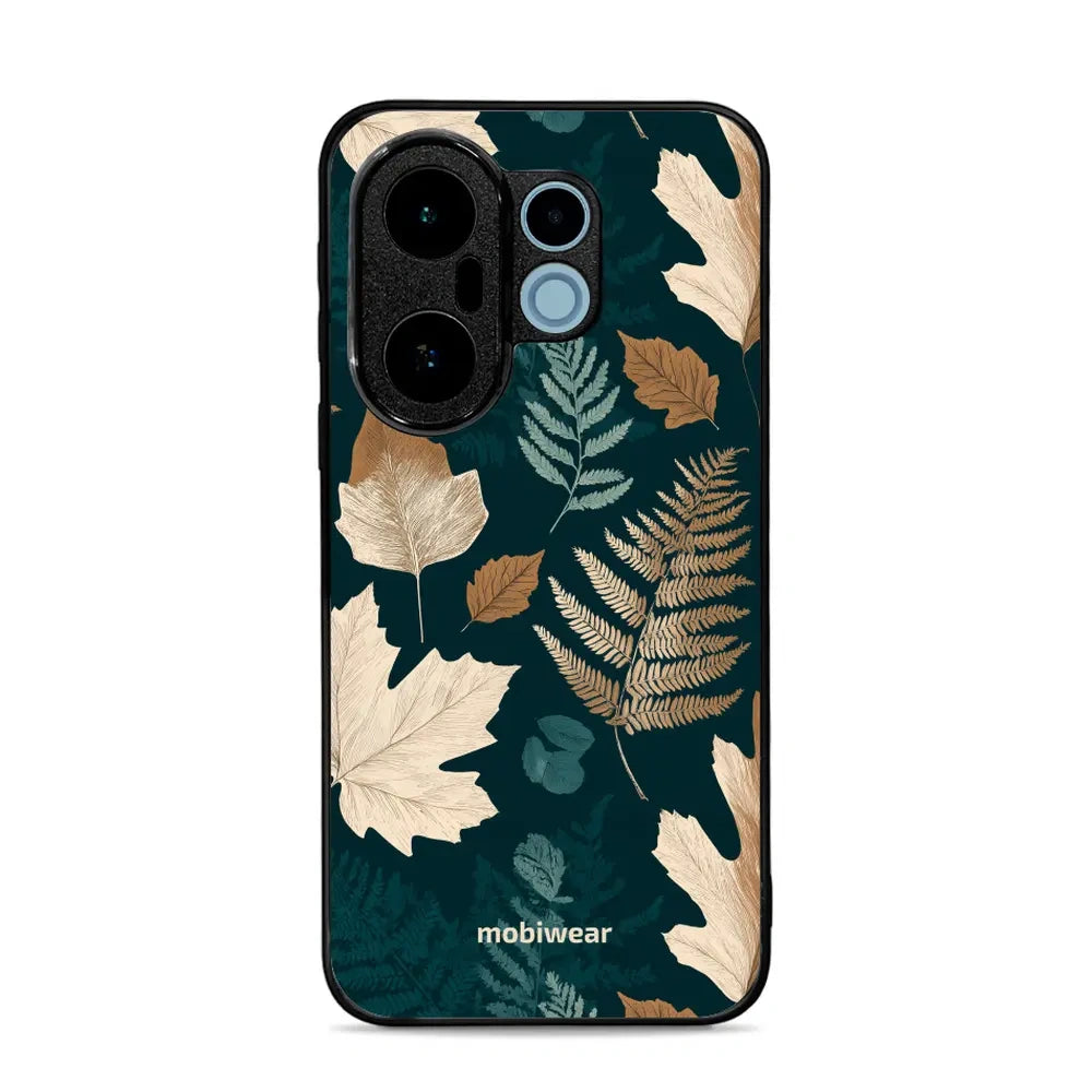 Handyhülle für vivo X200 FE, Mobiwear Glossy Case, Herbarium aus Blättern und Farnen