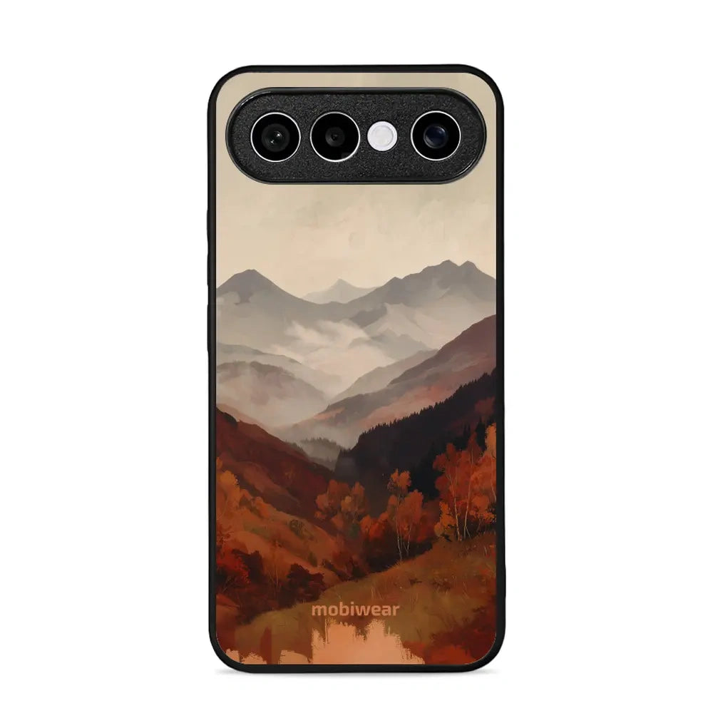 Handyhülle für vivo X300 FE, Mobiwear Glossy Case, Nebliges Tal in den Bergen