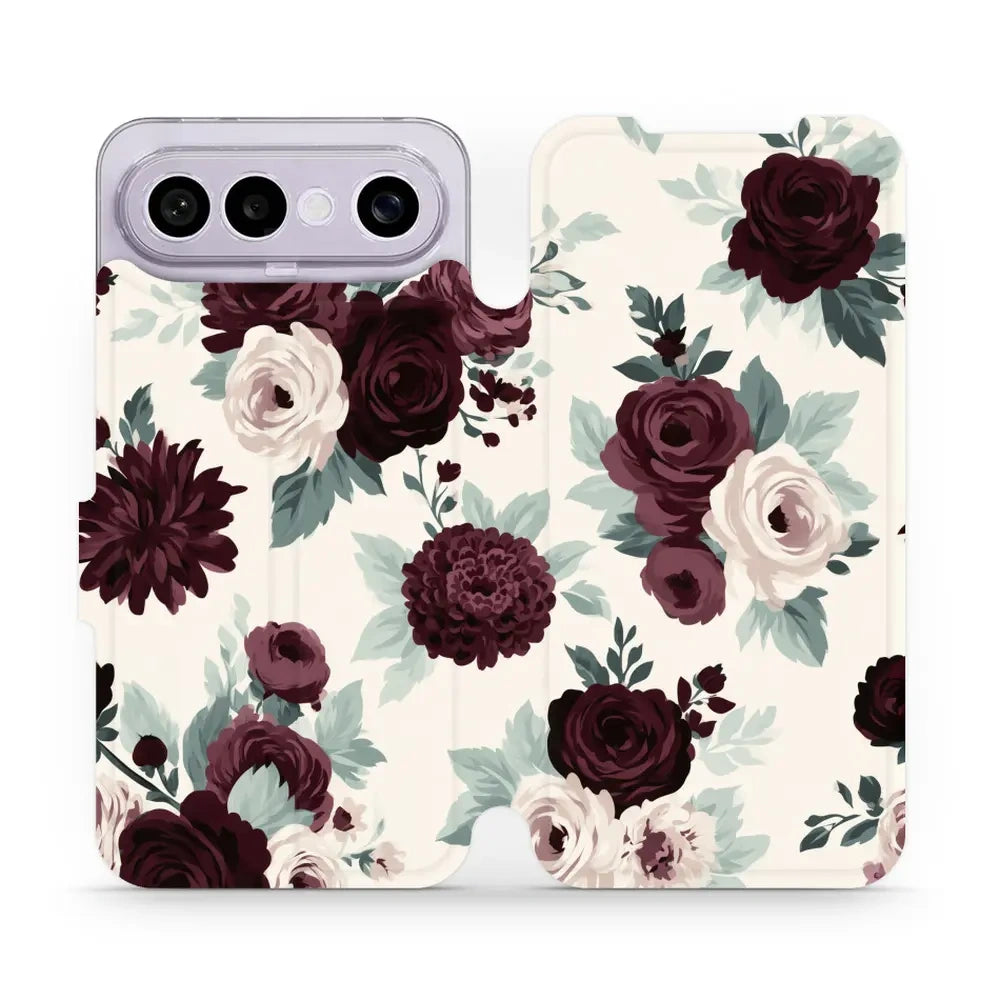 Handyhülle mit klappe für vivo X300 FE, Mobiwear Book, Rosen mit Salbei auf Creme
