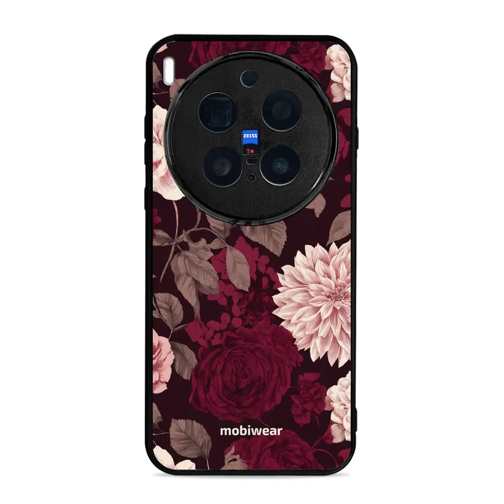 Handyhülle für Vivo X300 Pro, Mobiwear Glossy Case, Wein und Dahlien
