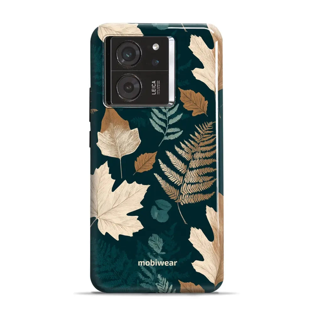 Handyhülle für Xiaomi 13T, Mobiwear Elite Pro, Herbarium aus Blättern und Farnen