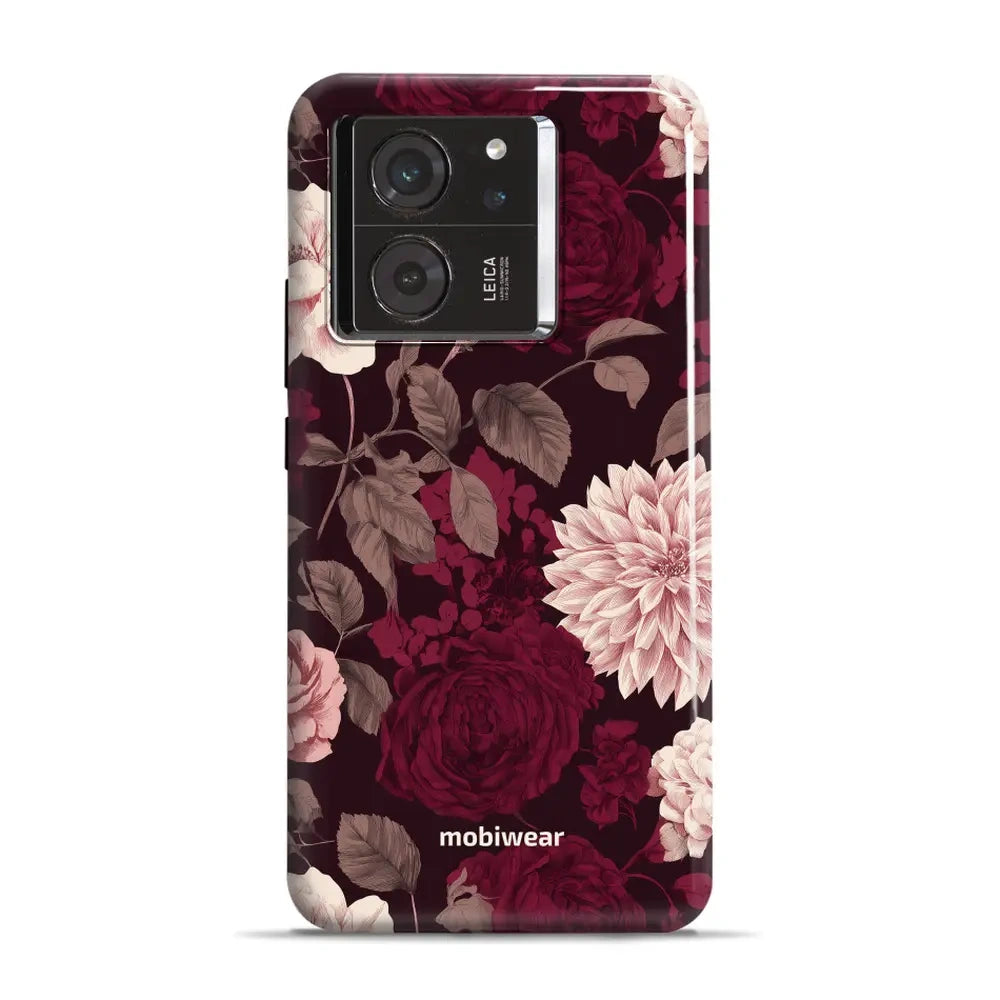 Handyhülle für Xiaomi 13T Pro, Mobiwear Elite Pro, Wein und Dahlien