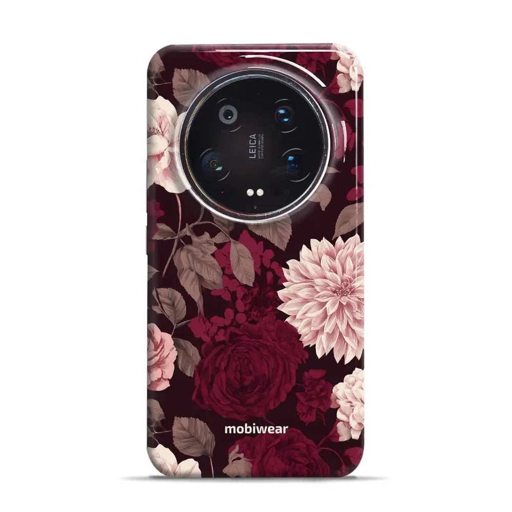 Handyhülle für Xiaomi 14 Ultra, Mobiwear Elite Pro, Wein und Dahlien