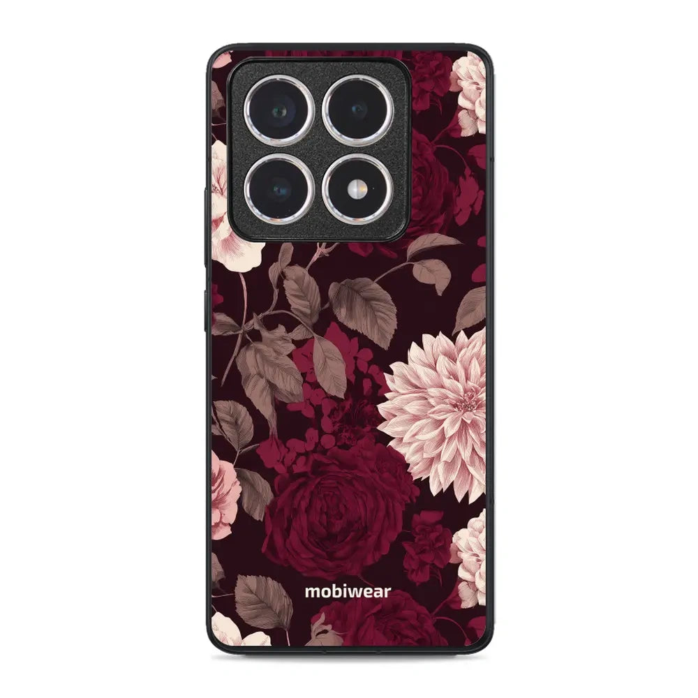 Handyhülle für Xiaomi 14T, Mobiwear Glossy Case, Wein und Dahlien