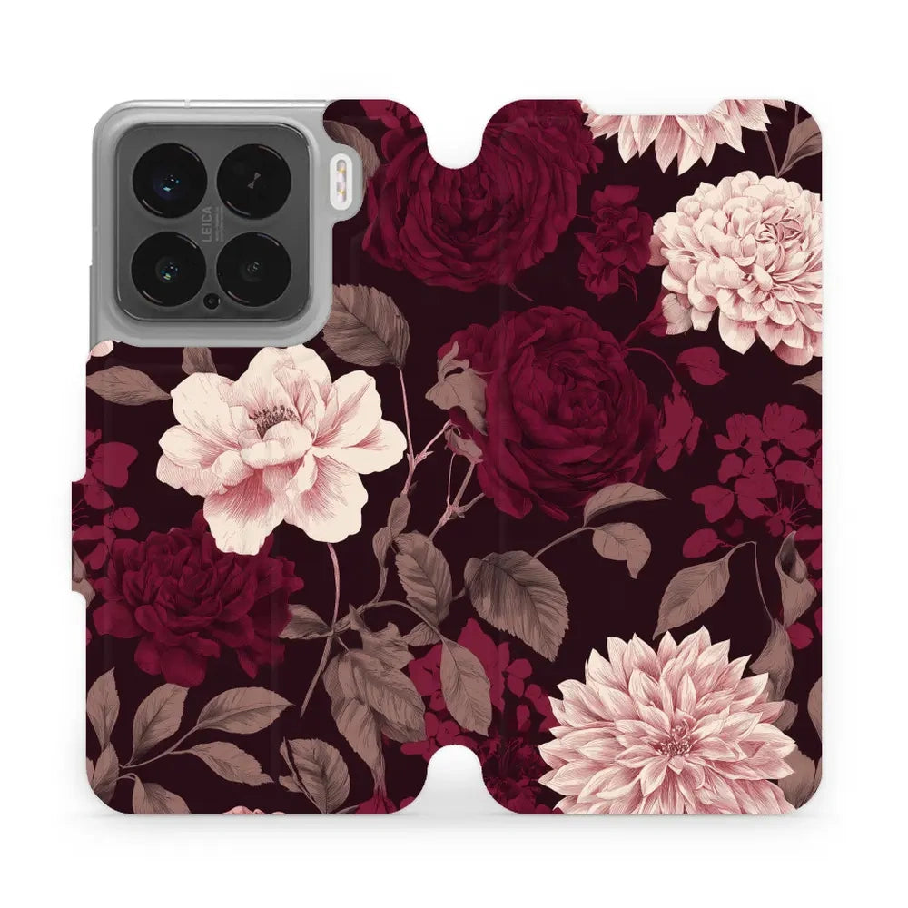 Handyhülle mit klappe für Xiaomi 15, Mobiwear Book, Wein und Dahlien