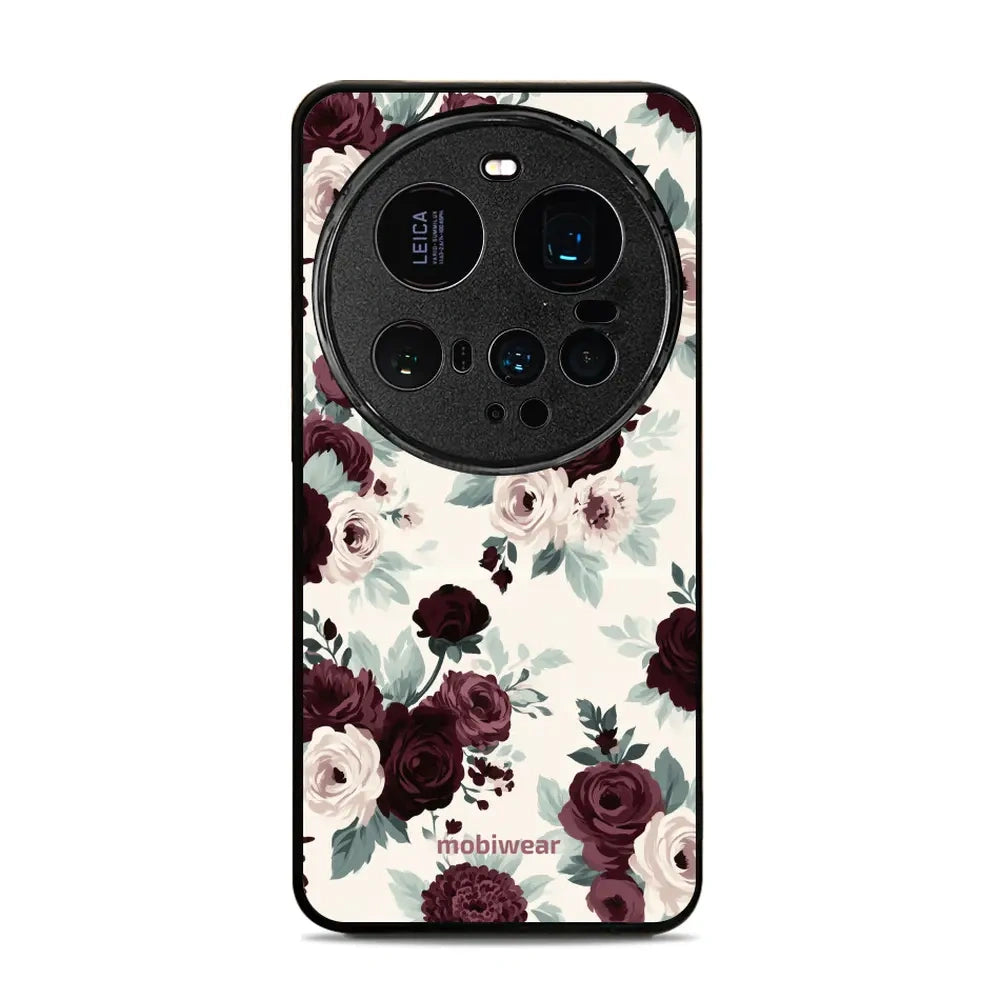 Handyhülle für Xiaomi 15 Ultra, Mobiwear Glossy Case, Rosen mit Salbei auf Creme