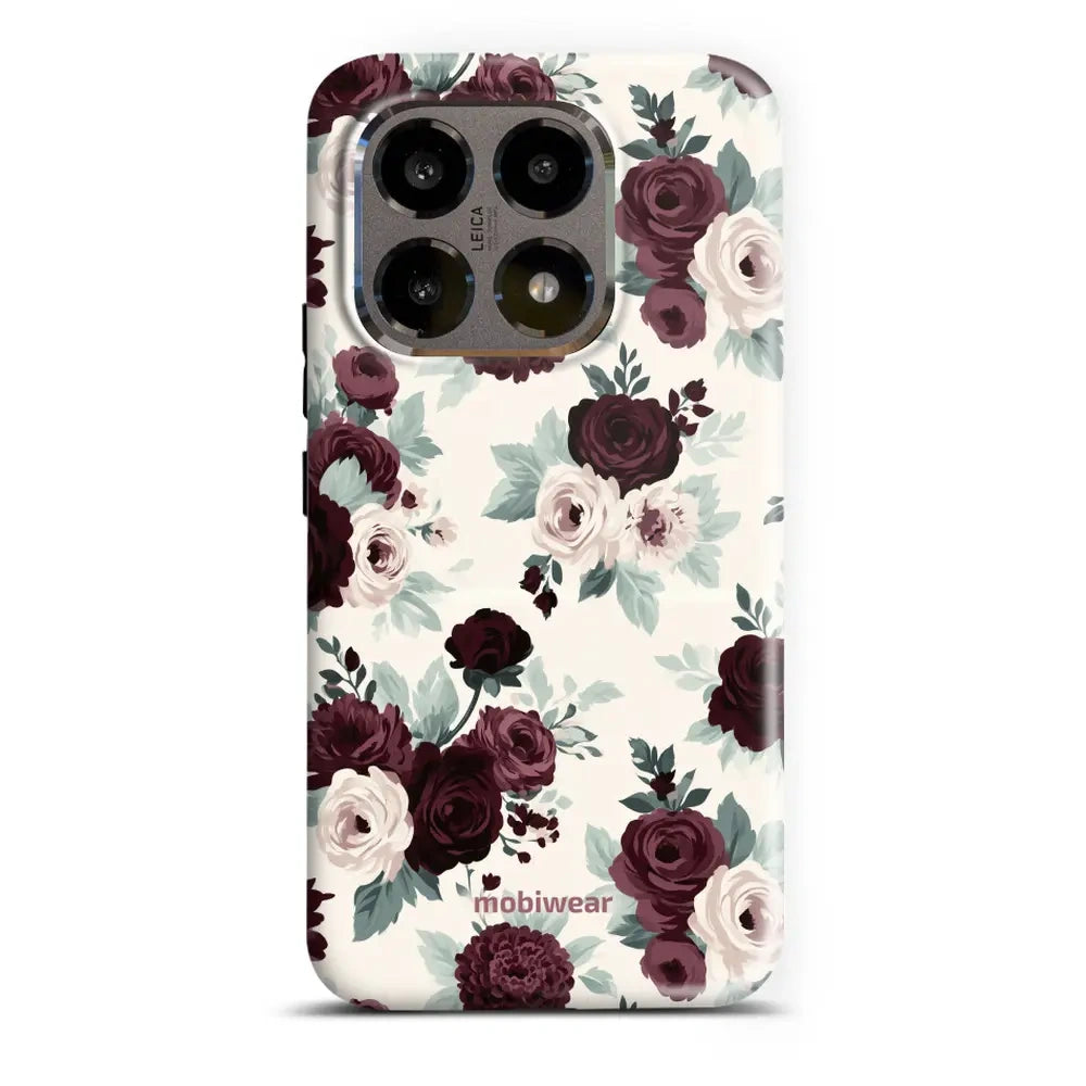 Handyhülle für Xiaomi 15T, Mobiwear Elite Pro, Rosen mit Salbei auf Creme