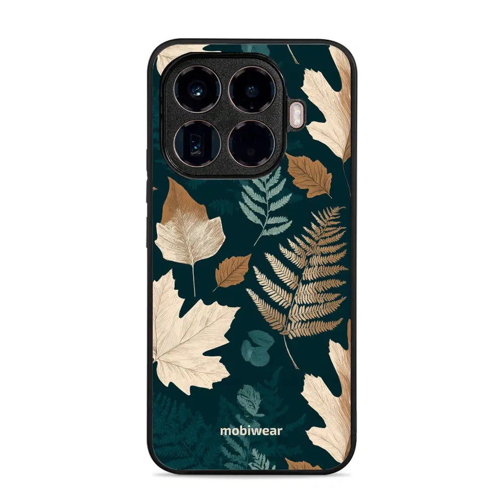 Handyhülle für Xiaomi 15T Pro, Mobiwear Glossy Case, Herbarium aus Blättern und Farnen