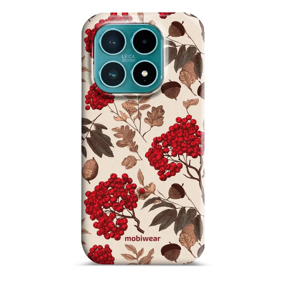 Handyhülle für Xiaomi 17, Mobiwear Elite Pro, Vogelbeeren auf Ecru