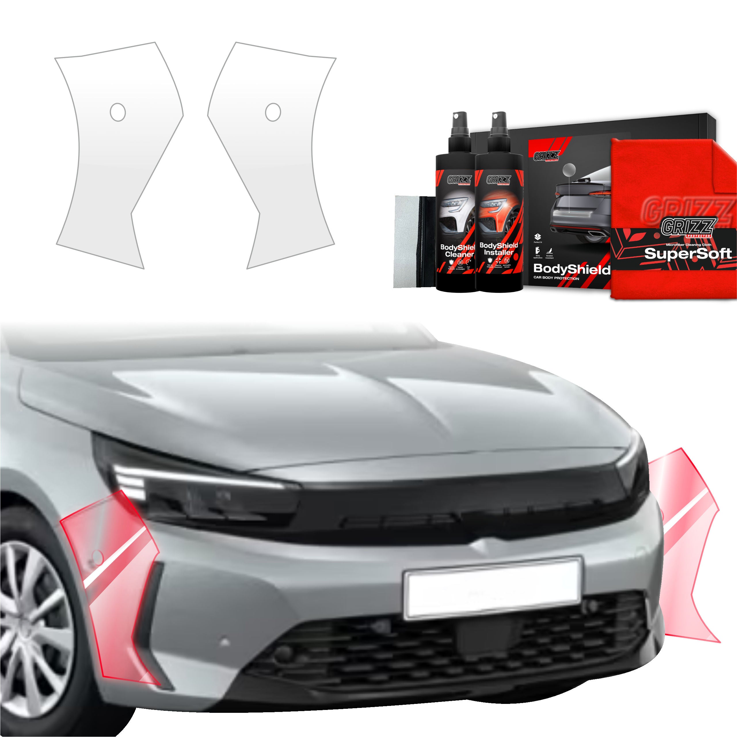 2in1 Schutzfolie Grizz Protector für Stoßstange - Opel Corsa (2023- 2025)