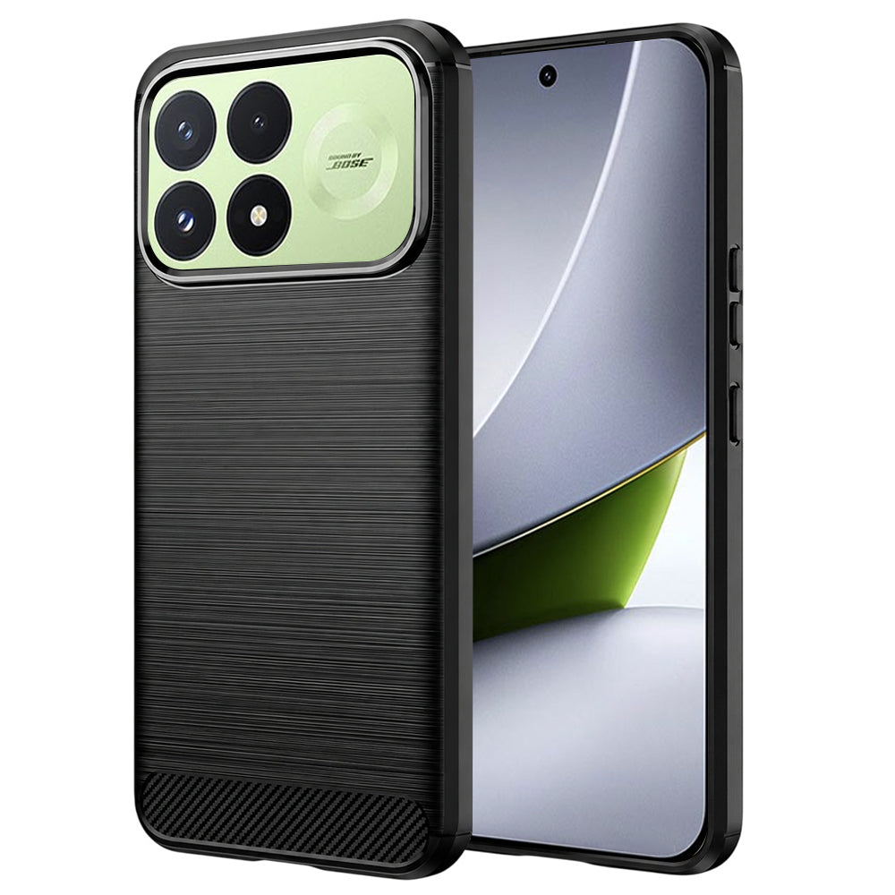 Handyhülle für Xiaomi POCO F9 Pro, Techsuit Carbon Silicone, Schwarz (1/7)