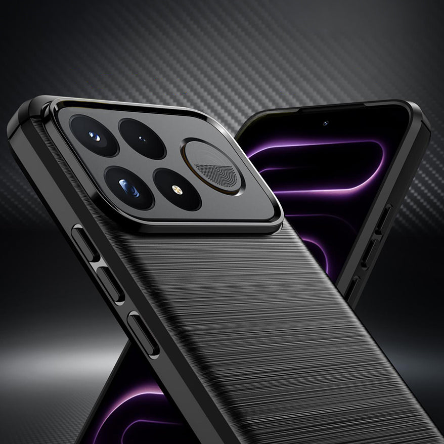 Handyhülle für Xiaomi POCO F9 Pro, Techsuit Carbon Silicone, Schwarz (4/7)