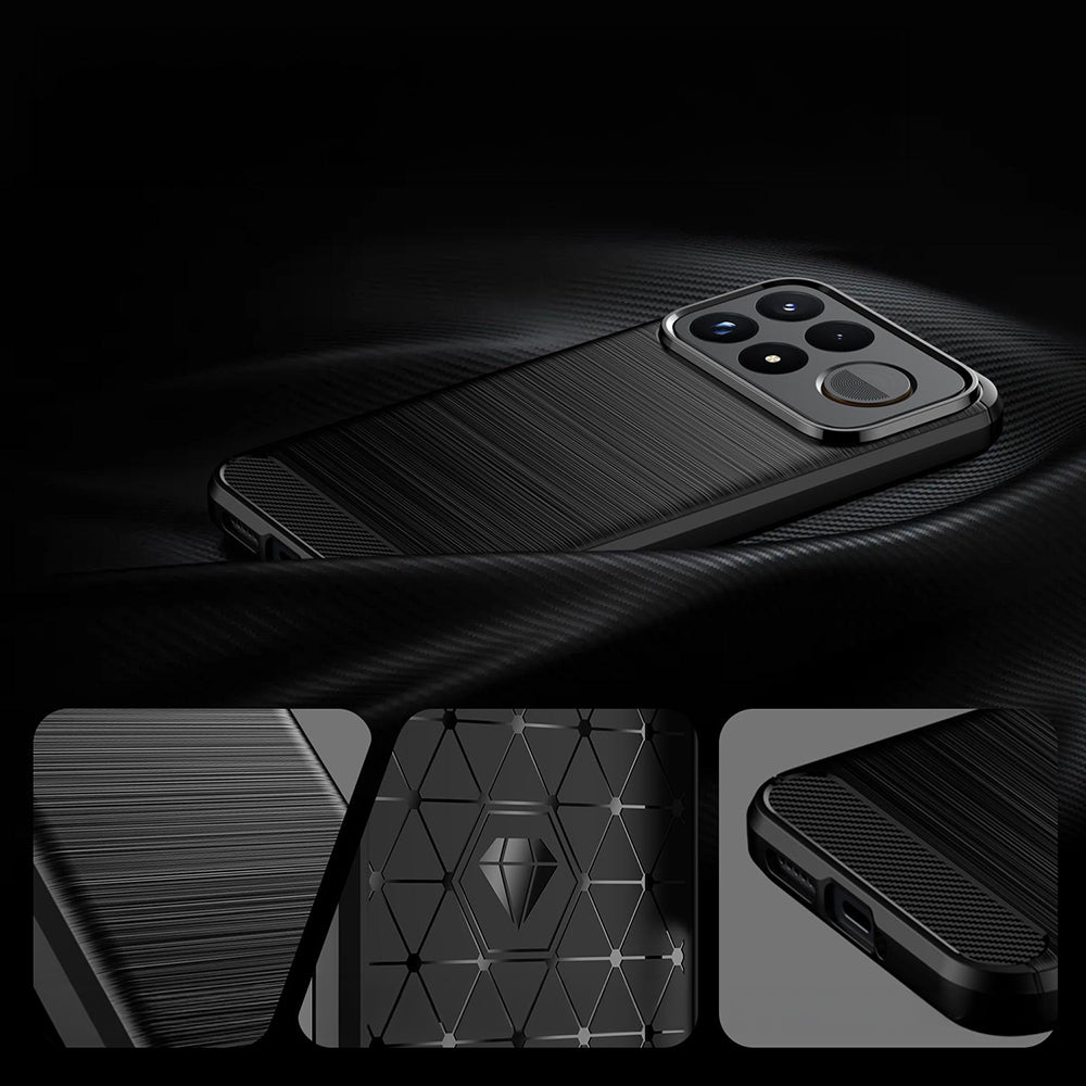 Handyhülle für Xiaomi POCO F9 Ultra, Techsuit Carbon Silicone, Schwarz (2/7)