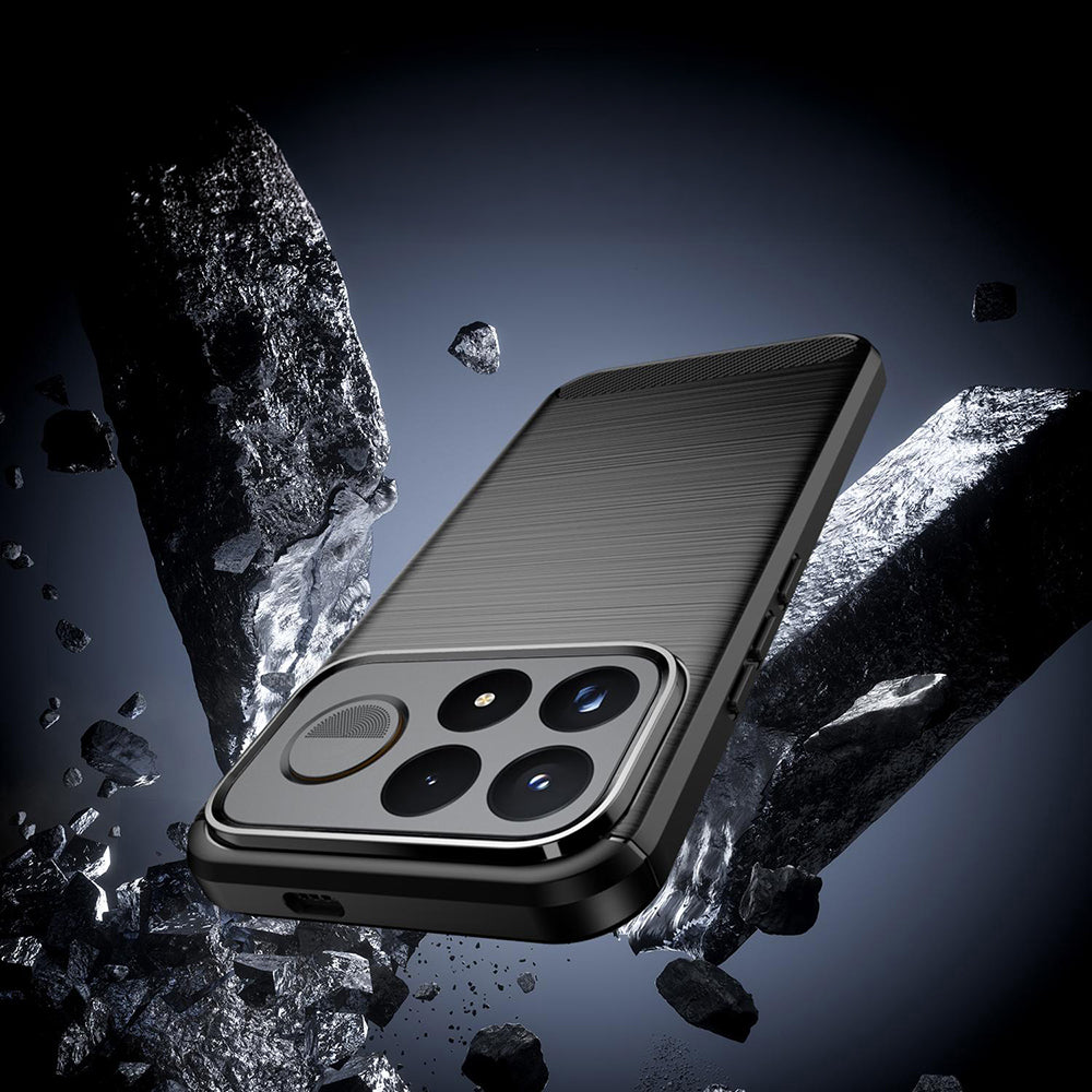 Handyhülle für Xiaomi POCO F9 Ultra, Techsuit Carbon Silicone, Schwarz (3/7)