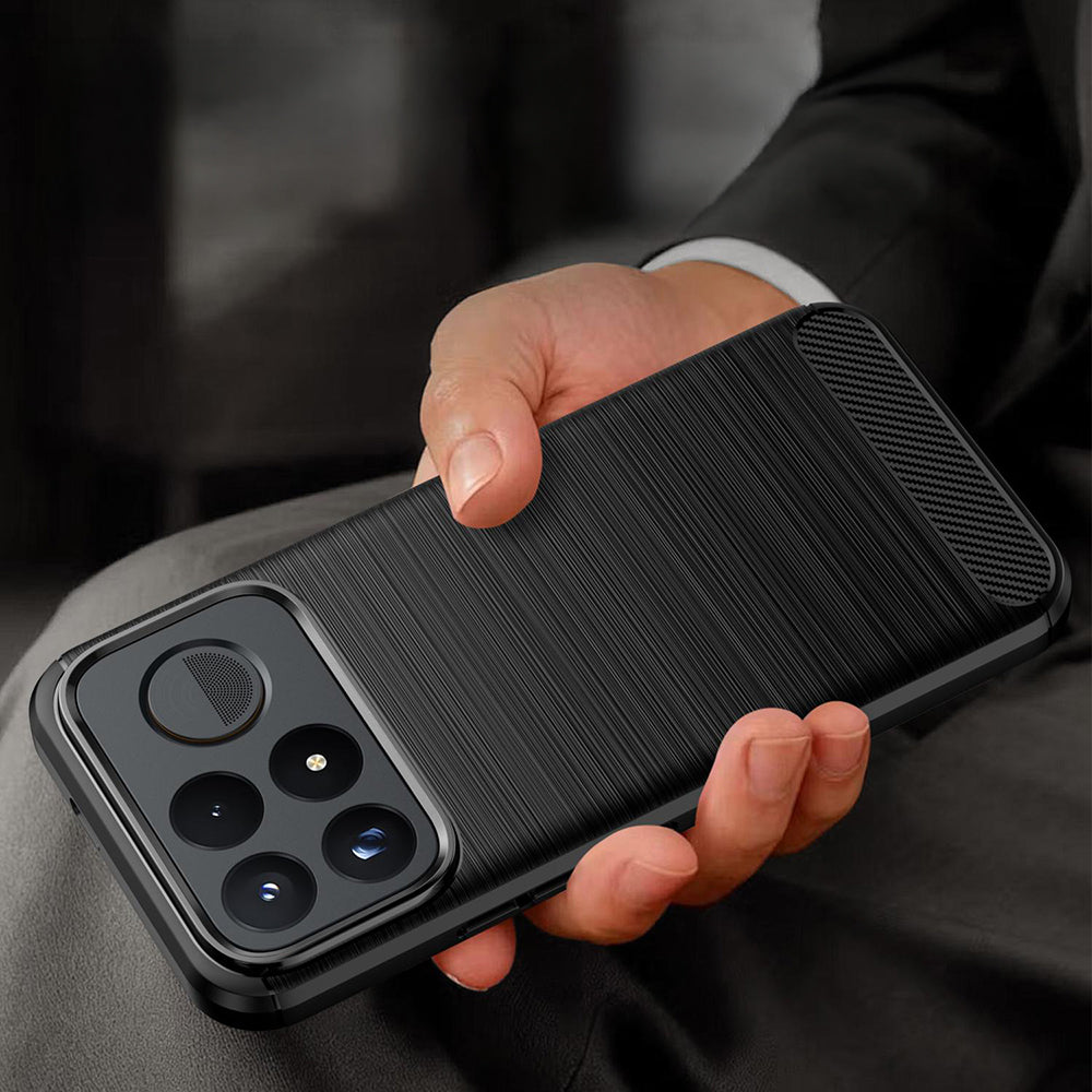 Handyhülle für Xiaomi POCO F9 Ultra, Techsuit Carbon Silicone, Schwarz (6/7)