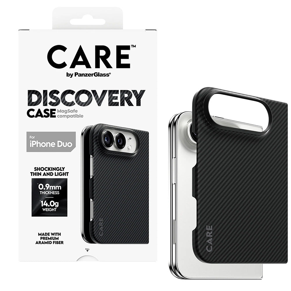 Handyhülle aus Aramid PanzerGlass CARE Discovery Case mit MagSafe für iPhone Duo, Schwarz-Grau (5/6)